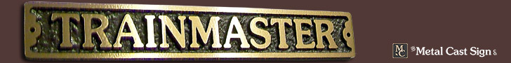 metal trainmaster sign banner
