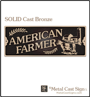 American Farmer bronze sign