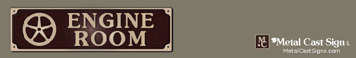Engine Room sign - cast bronze