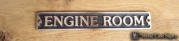 Engine Room cast bronze sign