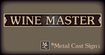 Wine Master bronze sign