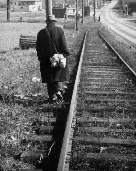 bumb walking railroad tracks
